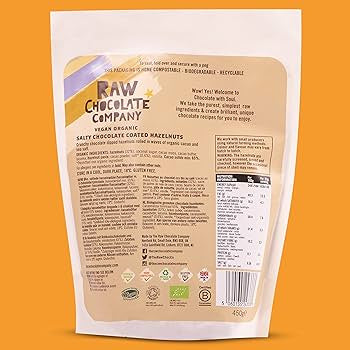 The Raw Chocolate Company Dark Chocolate Salted Hazelnuts BBD 09/26