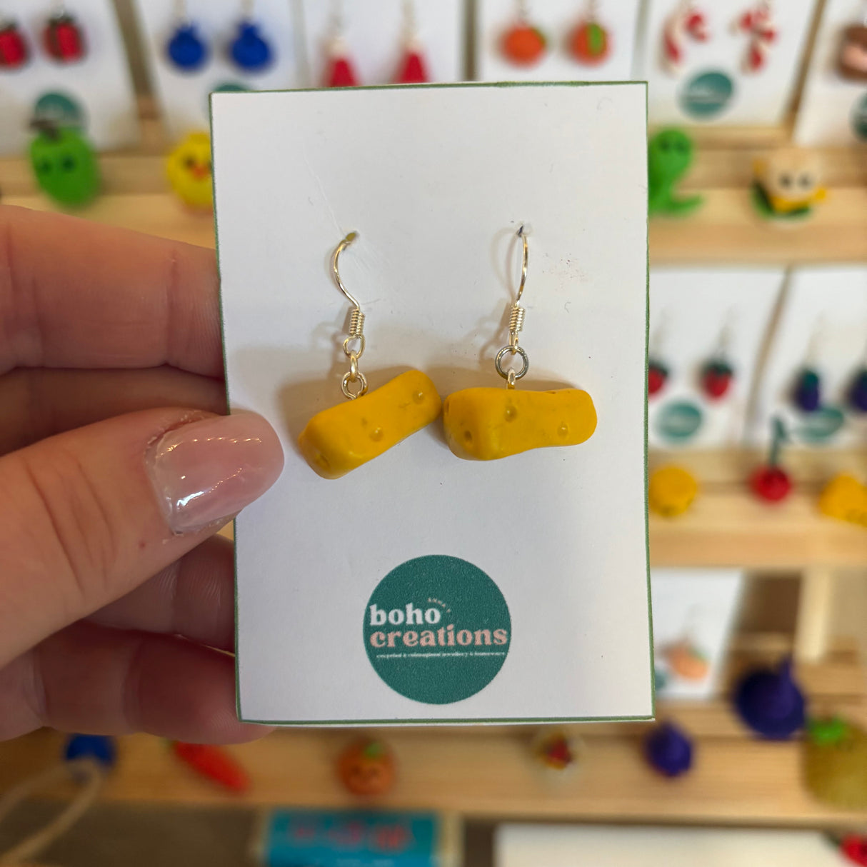Boho Creations Cheese Handmade Earrings