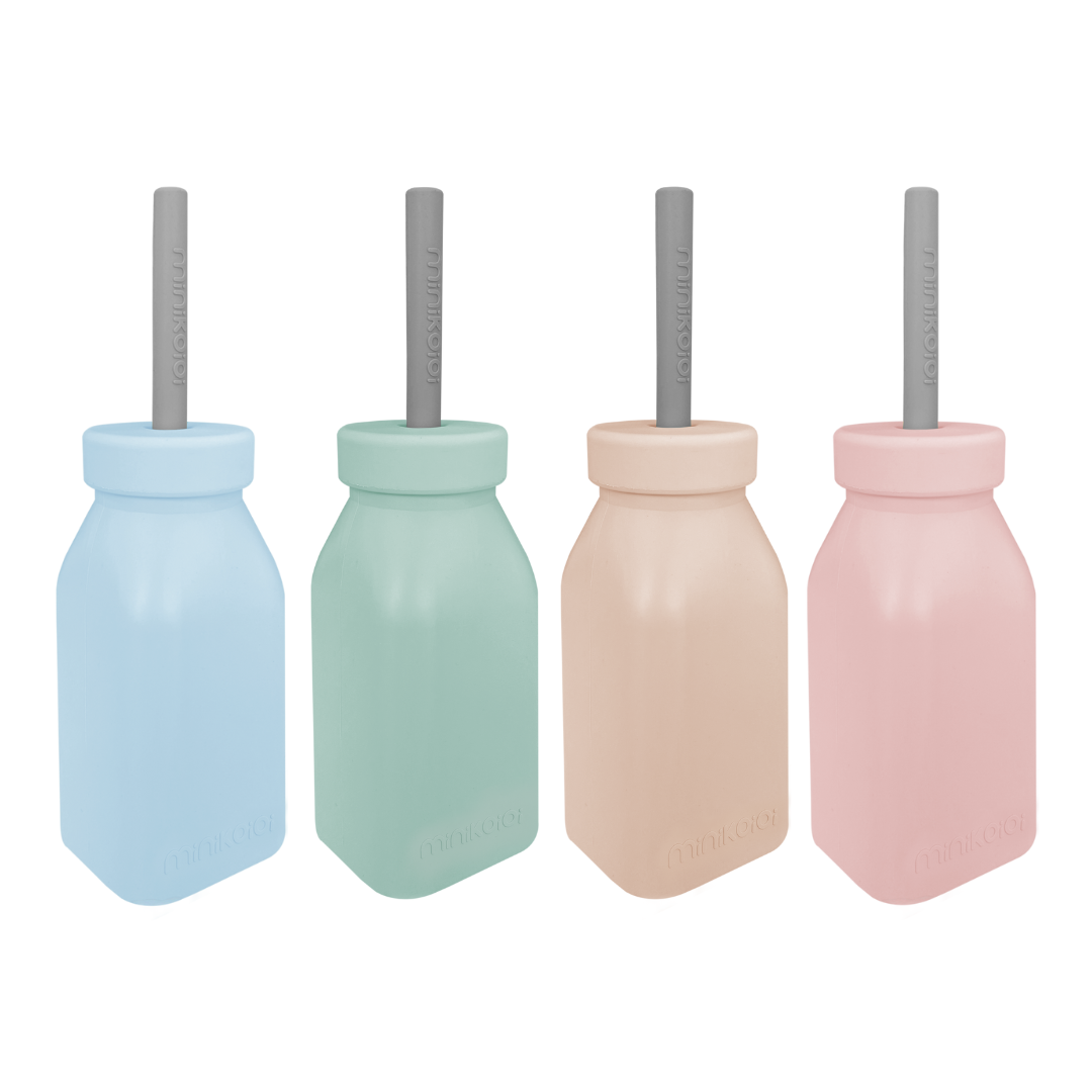 MiniKOiOi Bottle + Straw – Silicone Bottle and Straw