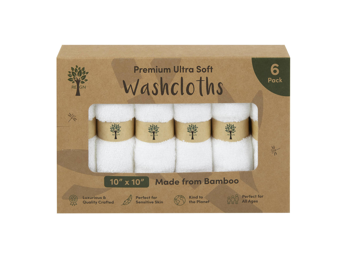 Bamboo Face Cloths - 6 Pack - Organic