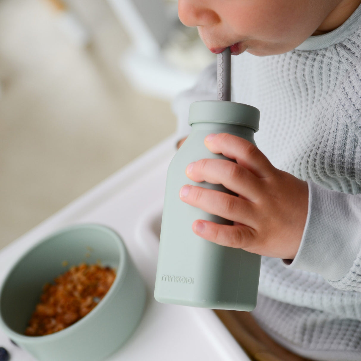 MiniKOiOi Bottle + Straw – Silicone Bottle and Straw