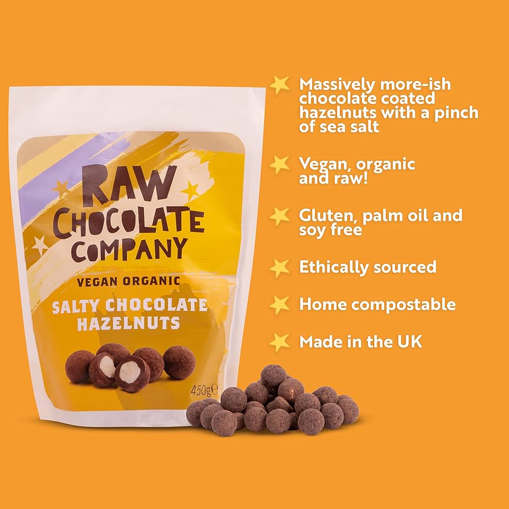 The Raw Chocolate Company Dark Chocolate Salted Hazelnuts BBD 09/26