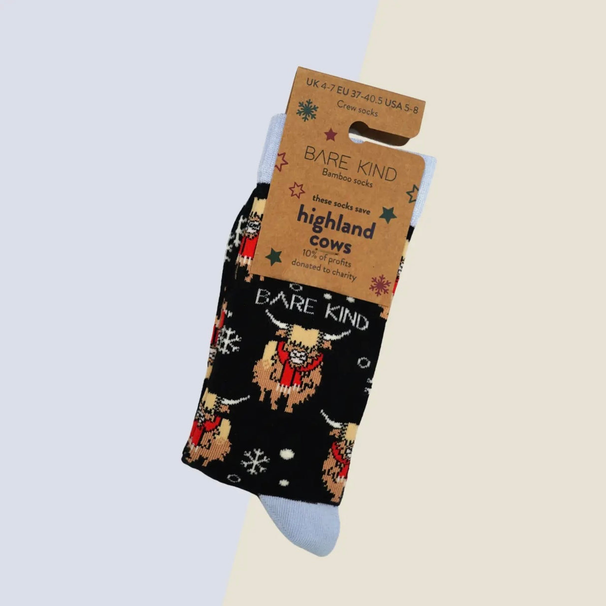 Save the Christmas Highland Cow Bamboo Socks
