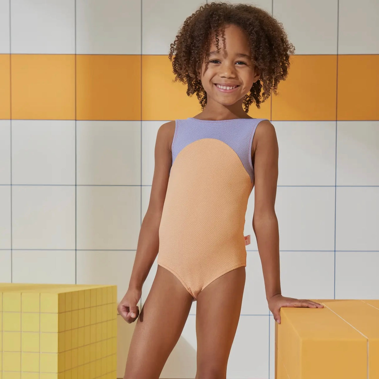 Grass & Air Ribbed Kids Swimsuit