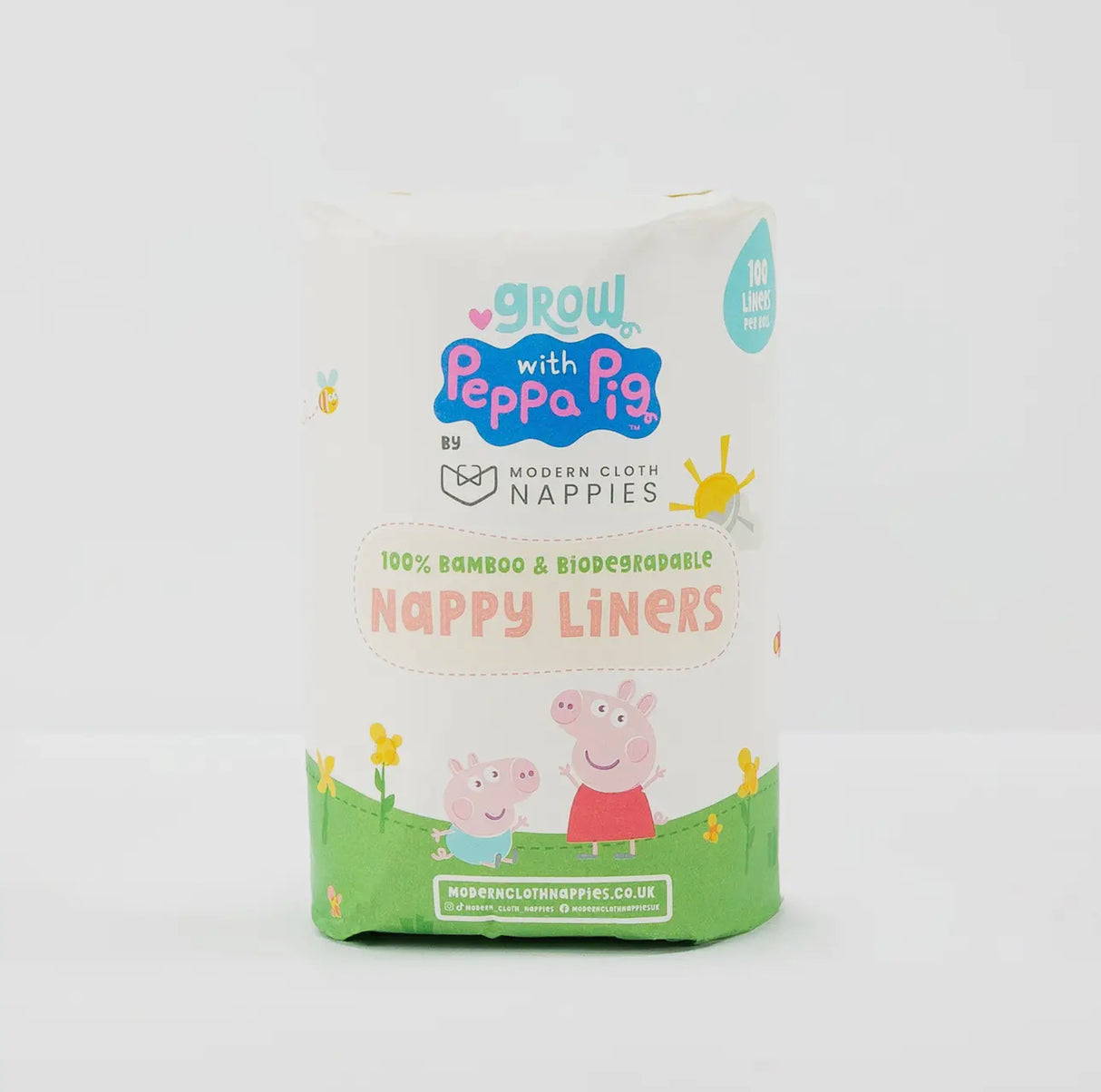 Peppa Pig Disposable Bamboo Nappy Liners – 100 Liners Per Roll