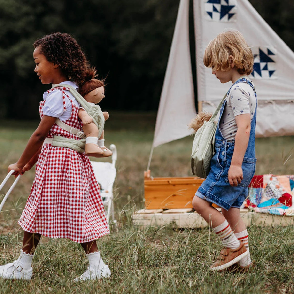 Olli Ella Dinkum Dolls Quilted Carrier