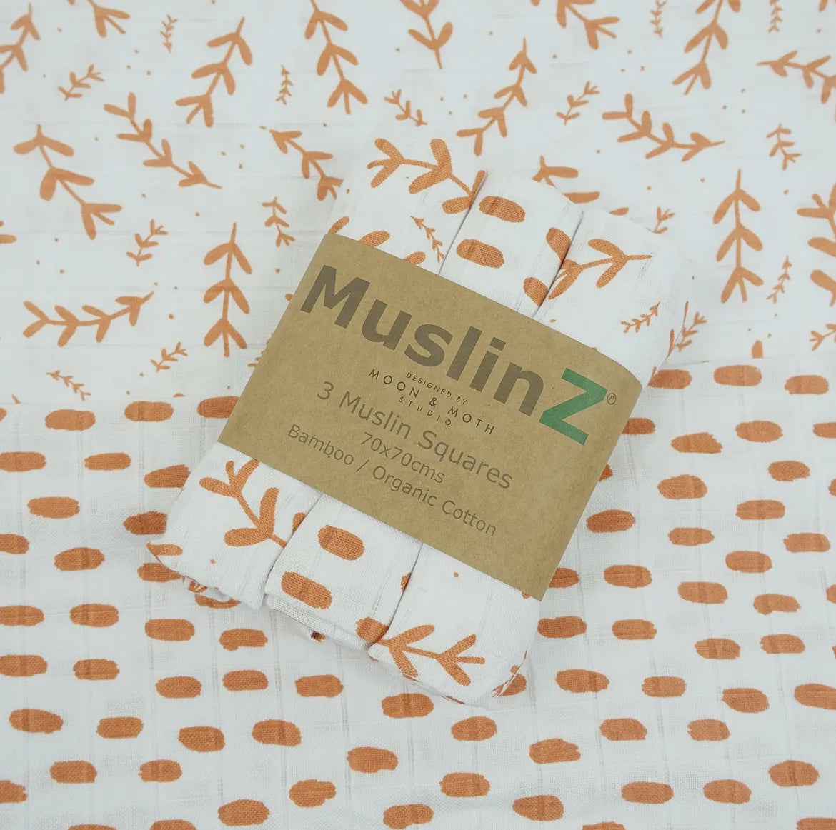 MuslinZ 3 Pack Bamboo/Organic Cotton Muslin Squares