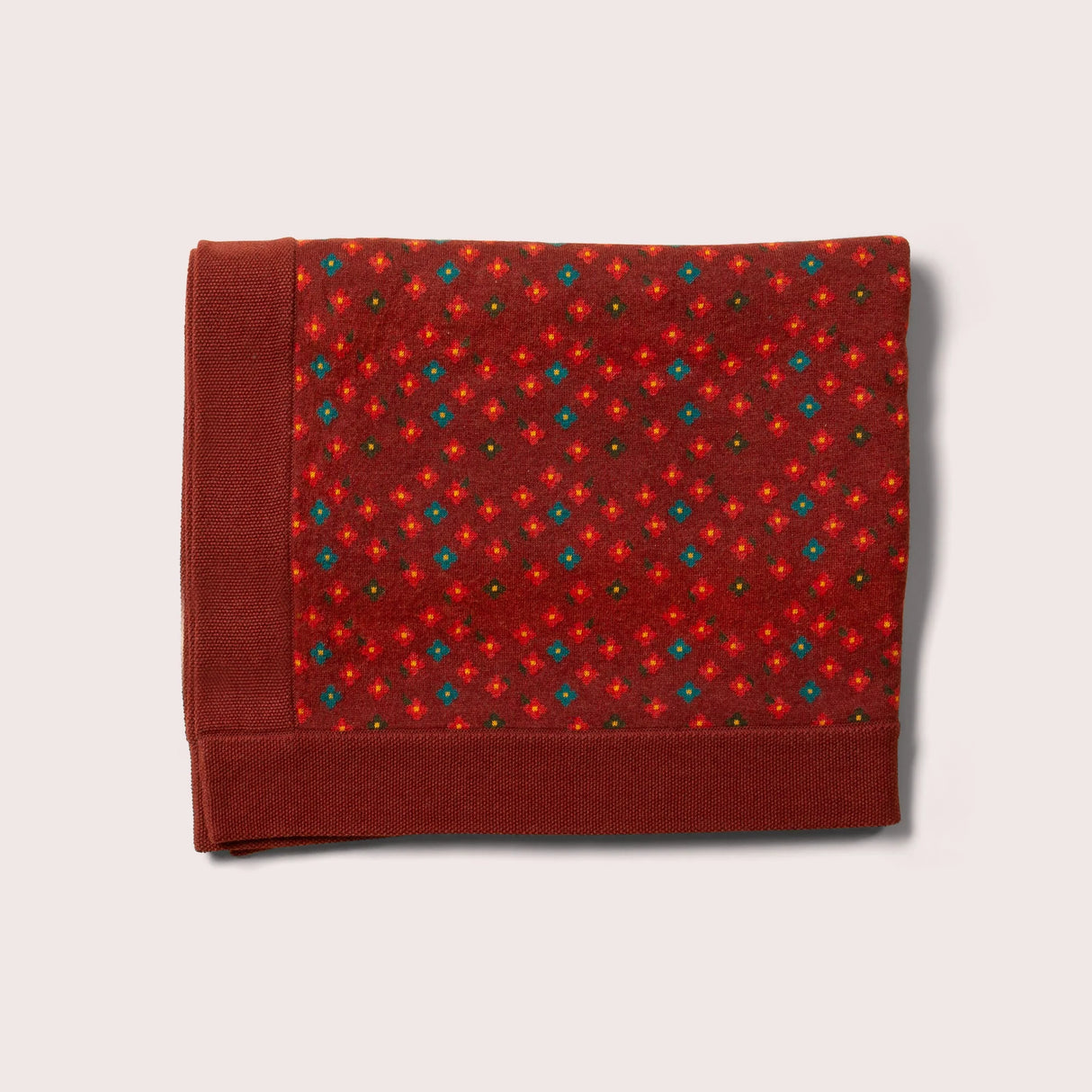 Hazelnut Flowers Soft Knitted Organic Baby Blanket