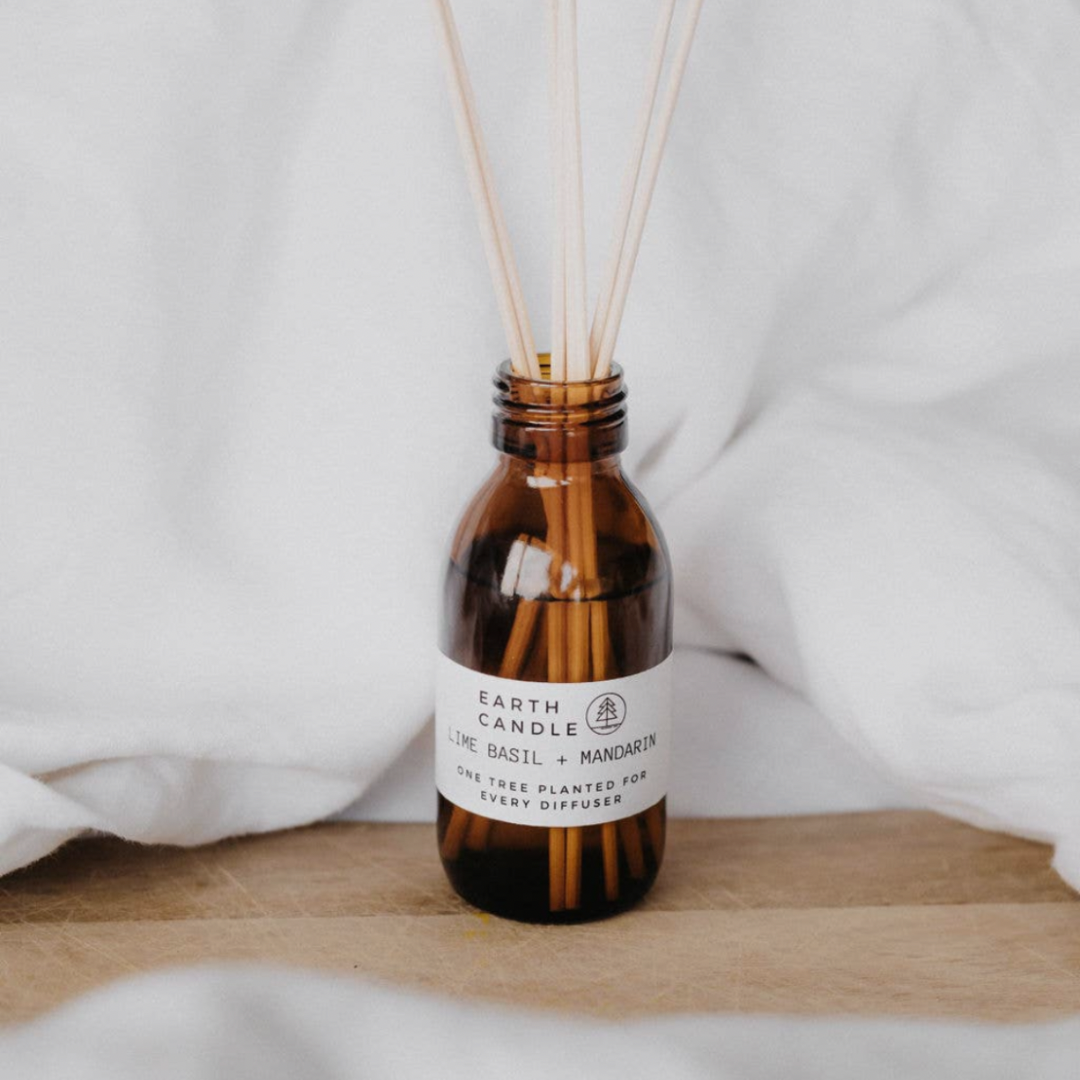 Earth Candle Co Lime, Basil + Mandarin Eco Reed Diffuser