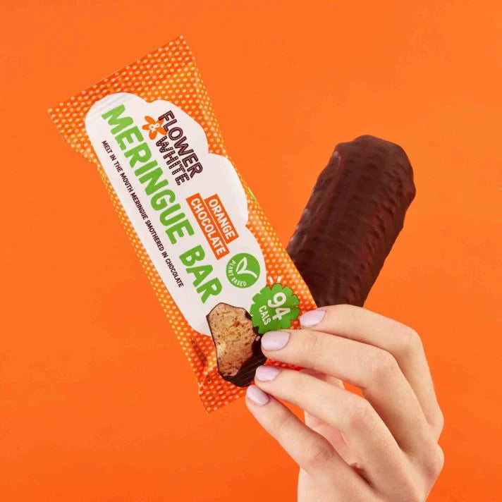 Flower & White Chocolate Dipped Vegan Meringue Bar