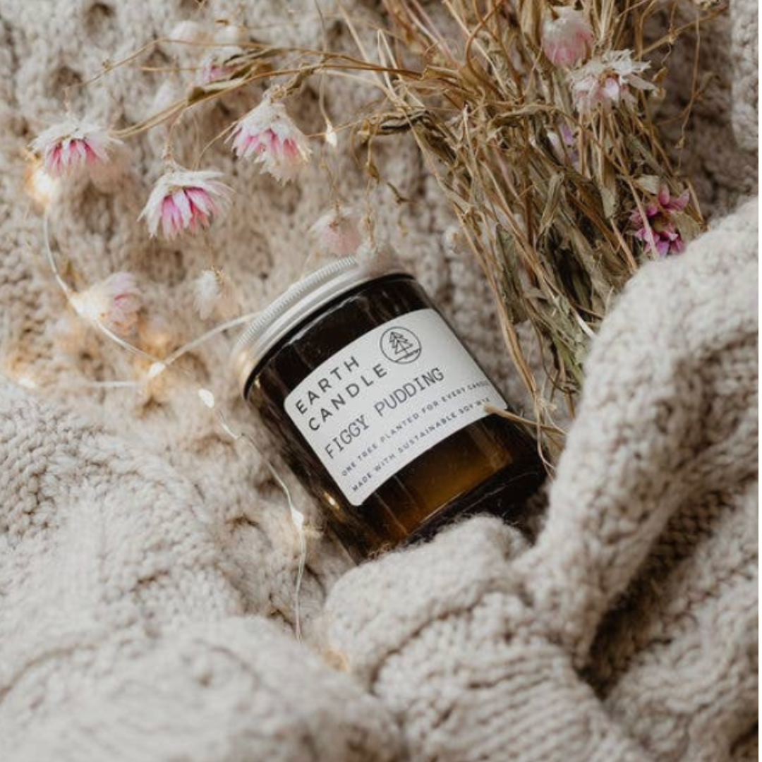 Earth Candle Co Figgy Pudding Cotton Wick Candle