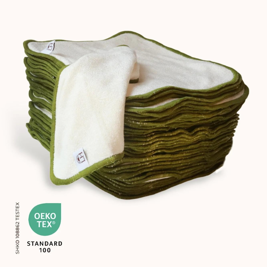 Lighthouse Kids Reusable Bamboo Cloth Wipes, Pack of 6