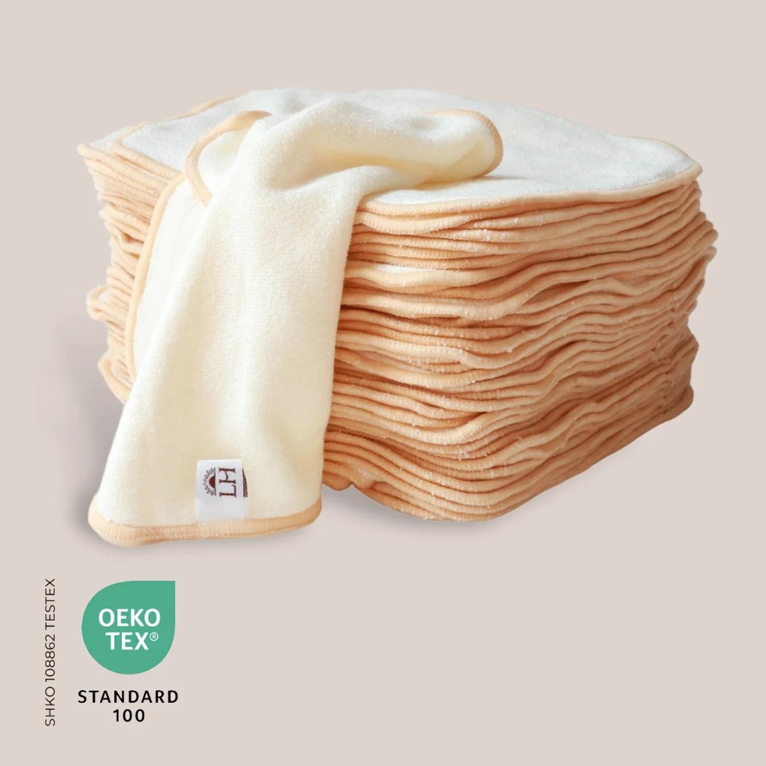 Lighthouse Kids Reusable Bamboo Cloth Wipes, Pack of 6