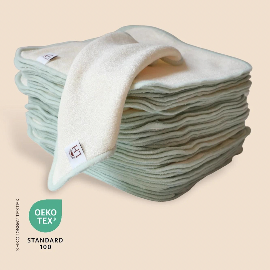 Lighthouse Kids Reusable Bamboo Cloth Wipes, Pack of 6