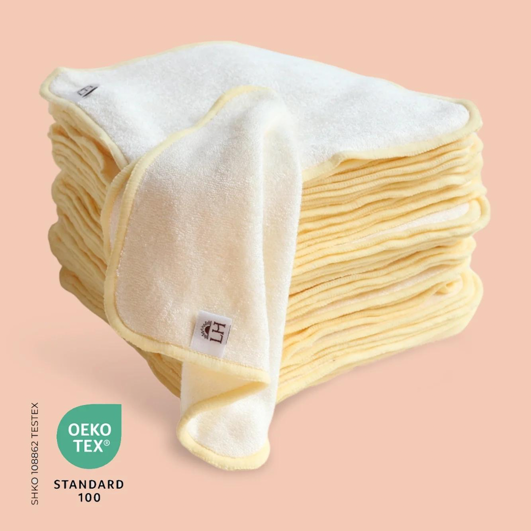 Lighthouse Kids Reusable Bamboo Cloth Wipes, Pack of 6