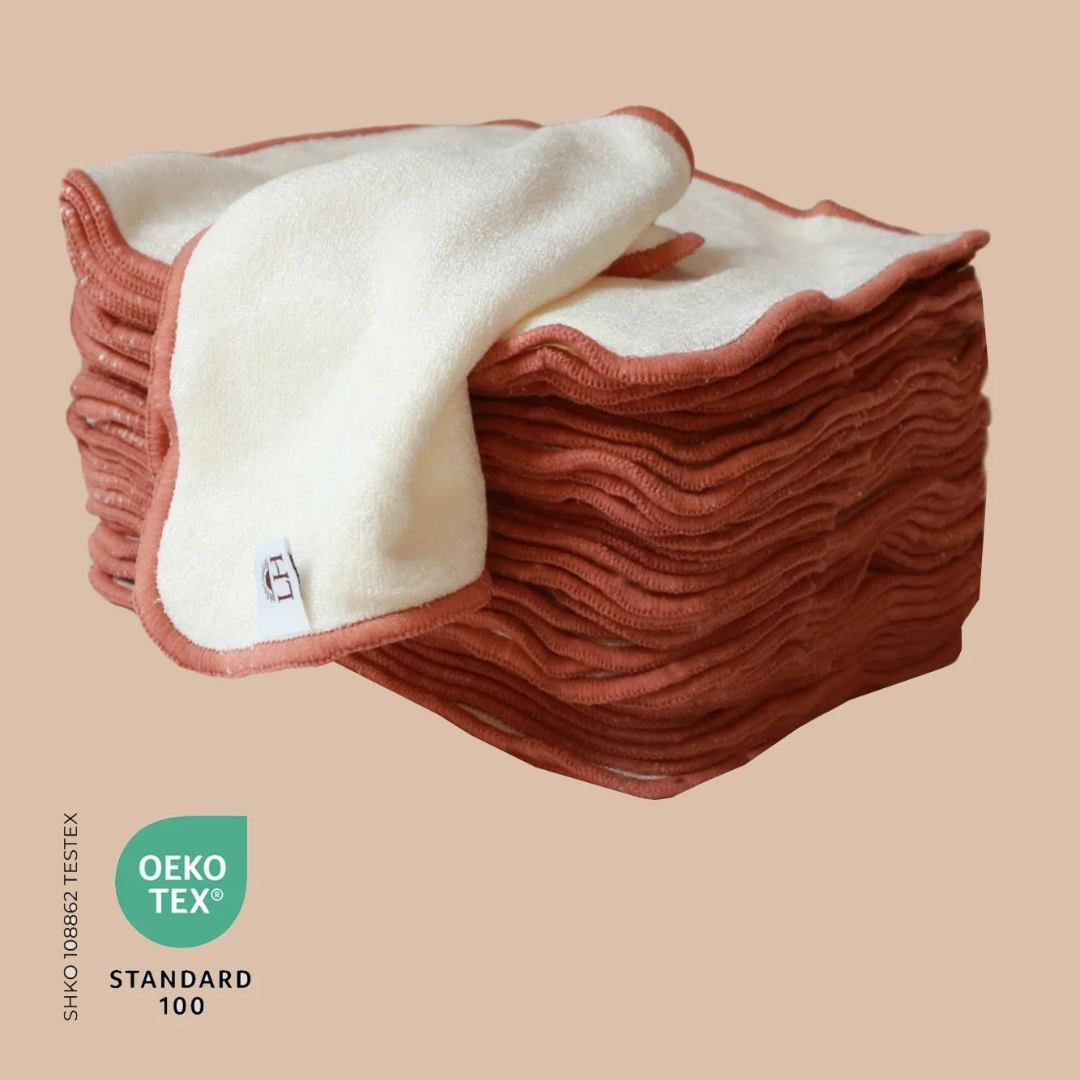 Lighthouse Kids Reusable Bamboo Cloth Wipes, Pack of 6