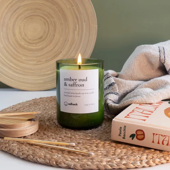 Amber Oud & Saffron Wine Bottle Candle
