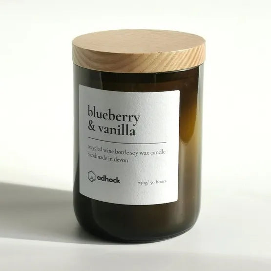 Blueberry & Vanilla Wine Bottle Candle