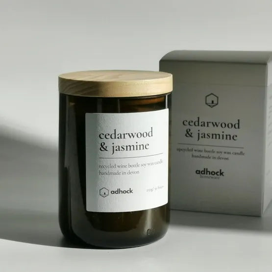 Cedarwood & Jasmine Wine Bottle Candle