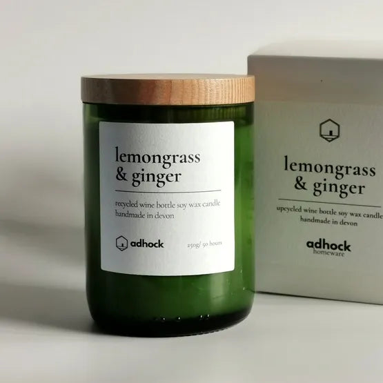 Lemongrass & Ginger Wine Bottle Candle
