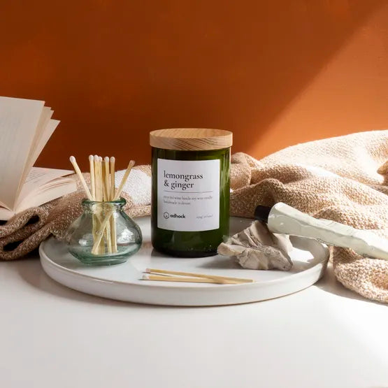 Lemongrass & Ginger Wine Bottle Candle