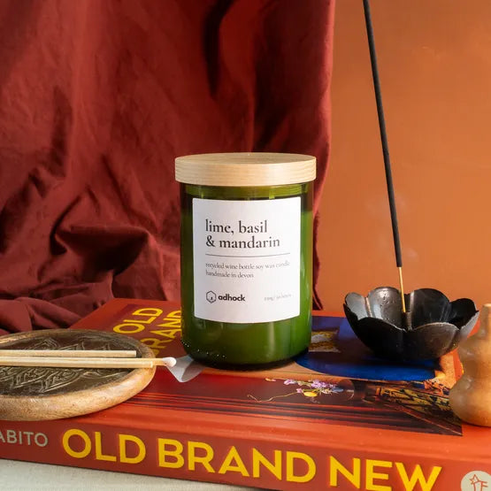 Lime, Basil & Mandarin Wine Bottle Candle