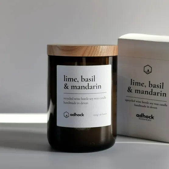Lime, Basil & Mandarin Wine Bottle Candle