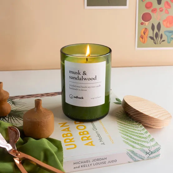 Musk & Sandalwood Wine Bottle Candle