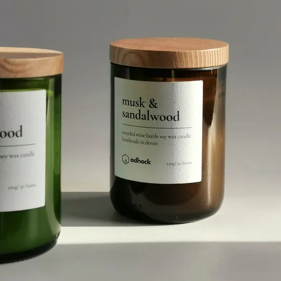 Musk & Sandalwood Wine Bottle Candle