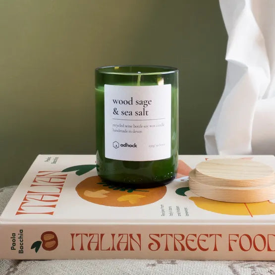 Wood Sage & Sea Salt Wine Bottle Candle