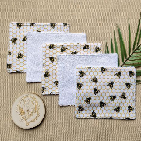Fox & Bobbin - Reusable Terry Wipes - Set Of 5