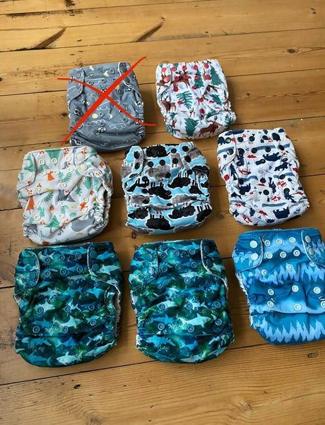 7 x Thirsties BTP Natural All In One nappies - GUC