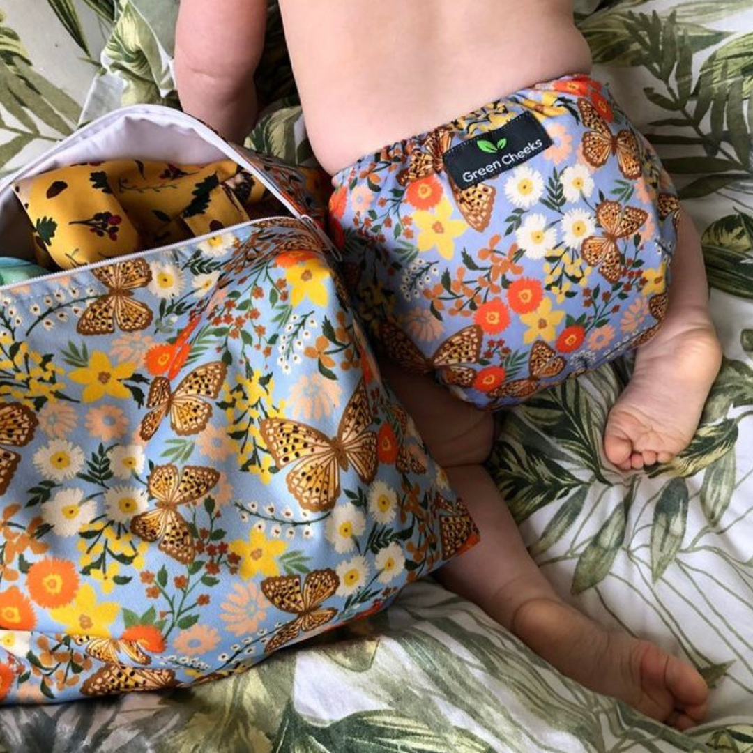 Green Cheeks Pocket Nappy with Hemp Insert