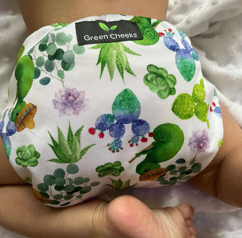 Green Cheeks Pocket Nappy with Hemp Insert