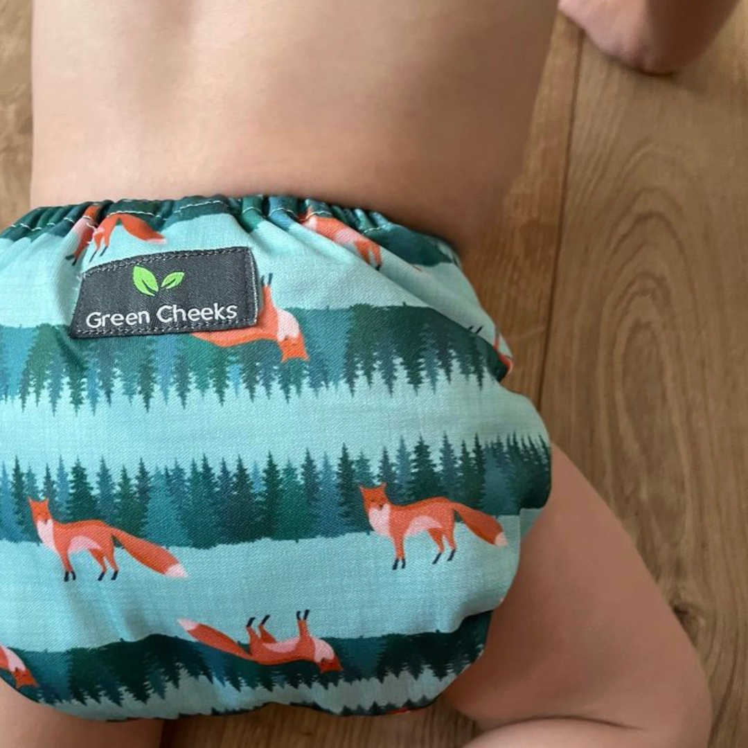 Green Cheeks Pocket Nappy with Hemp Insert