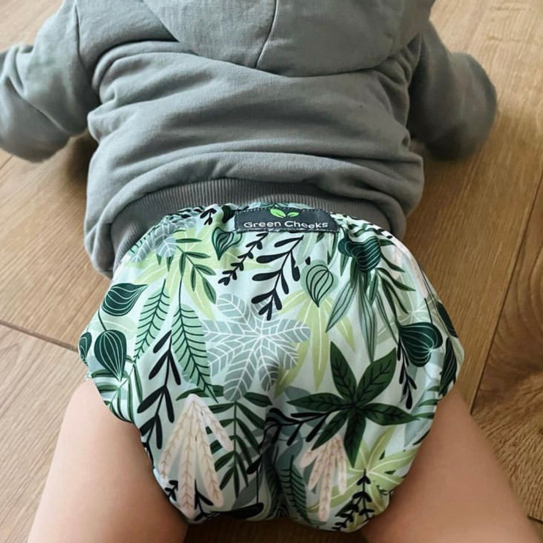 Green Cheeks Pocket Nappy with Hemp Insert