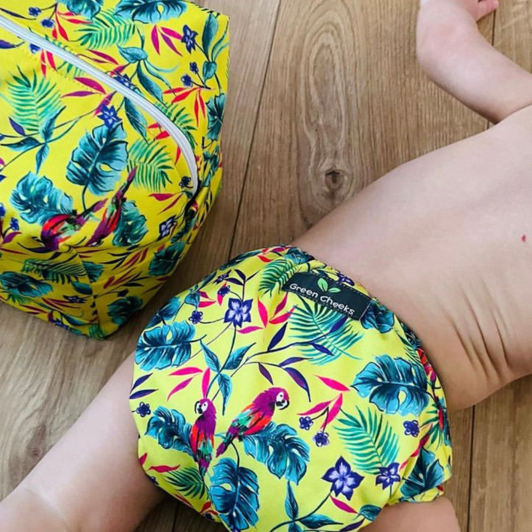 Green Cheeks Pocket Nappy with Hemp Insert