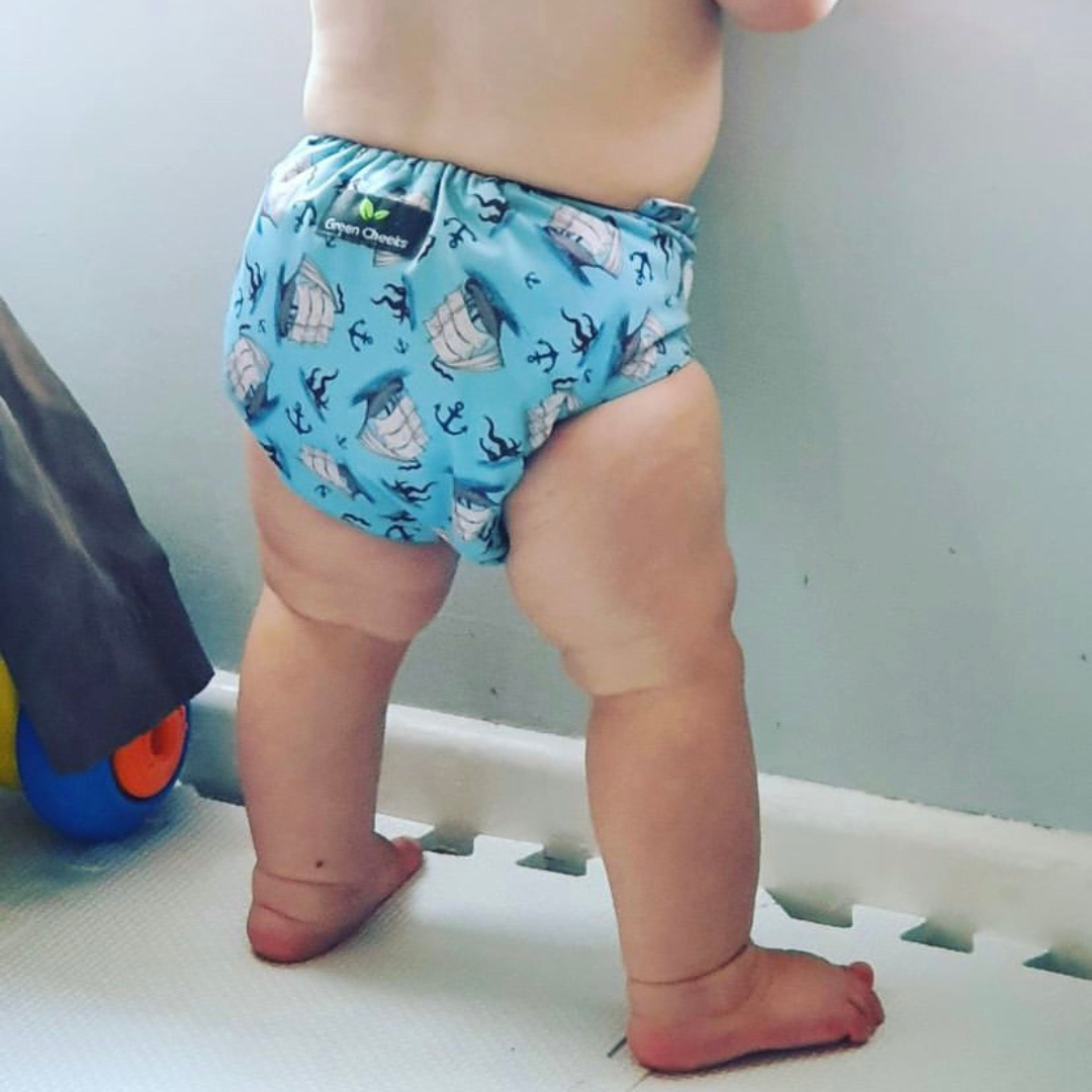 Green Cheeks Pocket Nappy with Hemp Insert