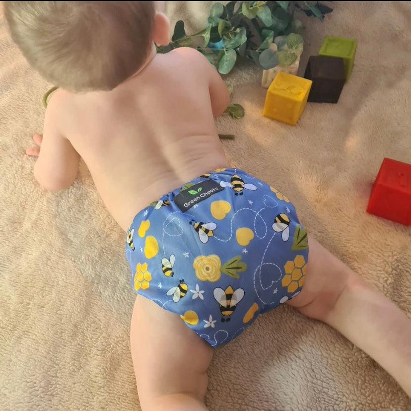 Green Cheeks Pocket Nappy with Hemp Insert