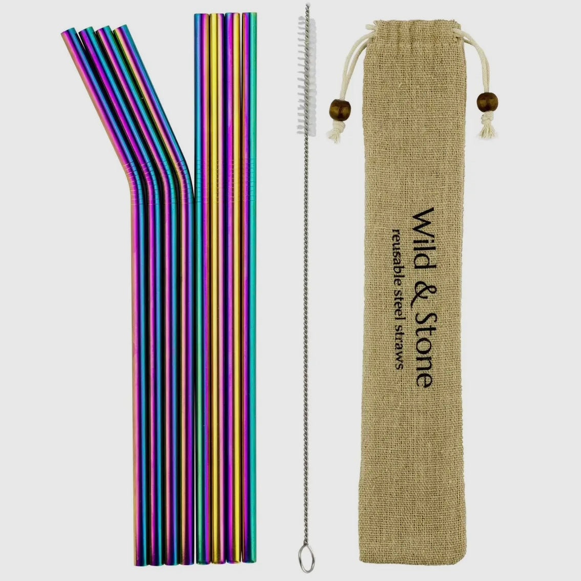 Reusable Stainless Steel Straws, Rainbow