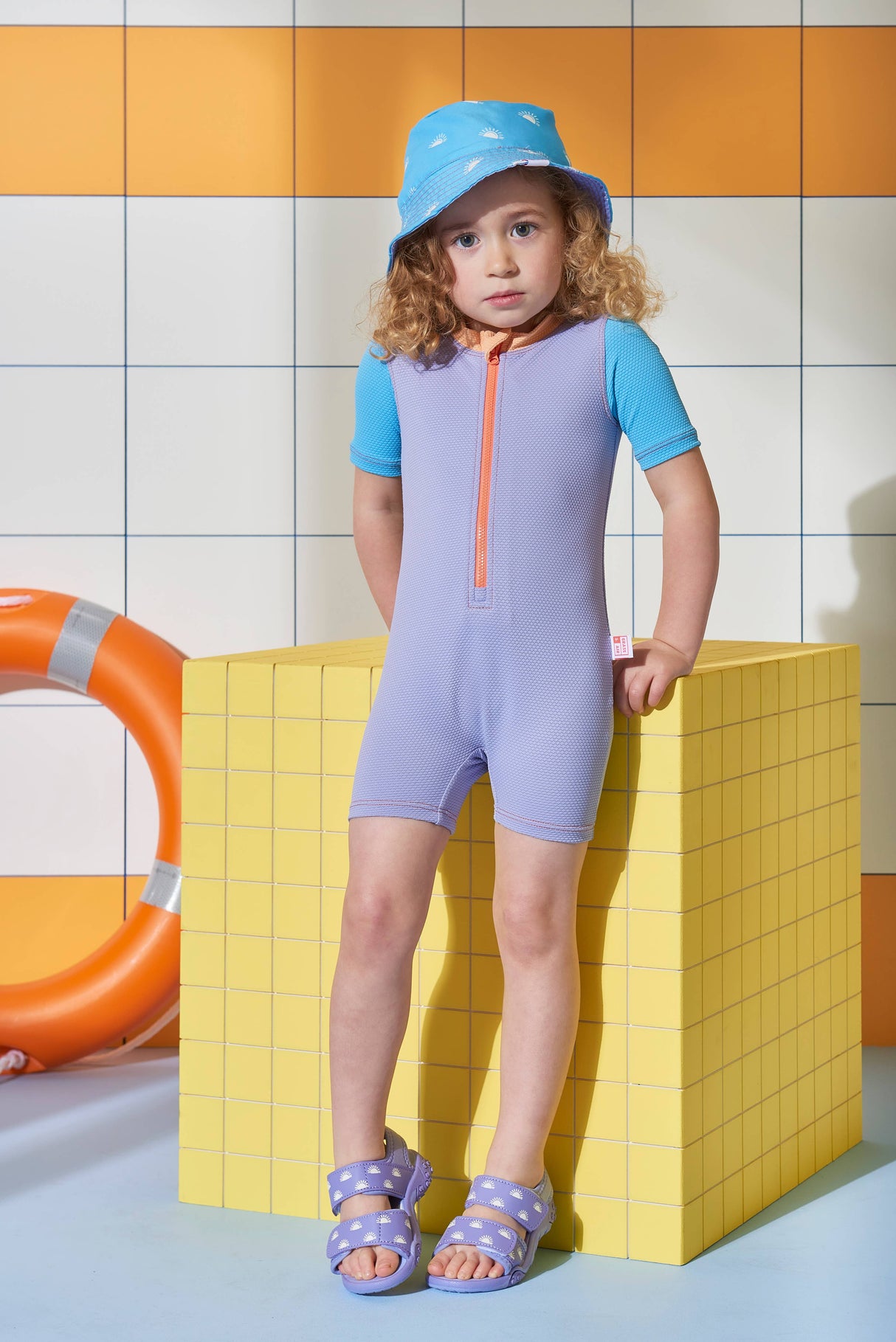 Lavender Kids Shortie Swimsuit