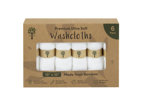 Bamboo Face Cloths - 6 Pack - Organic