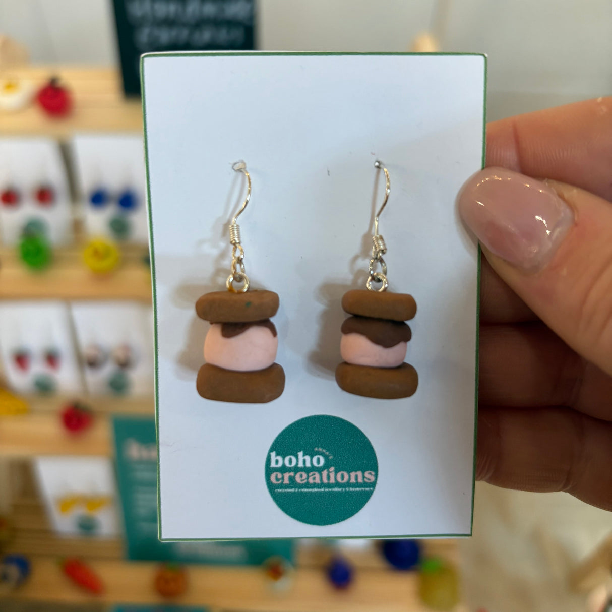 Boho Creations S'mores Handmade Earrings