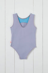 Lavender Ribbed Kids Swimsuit