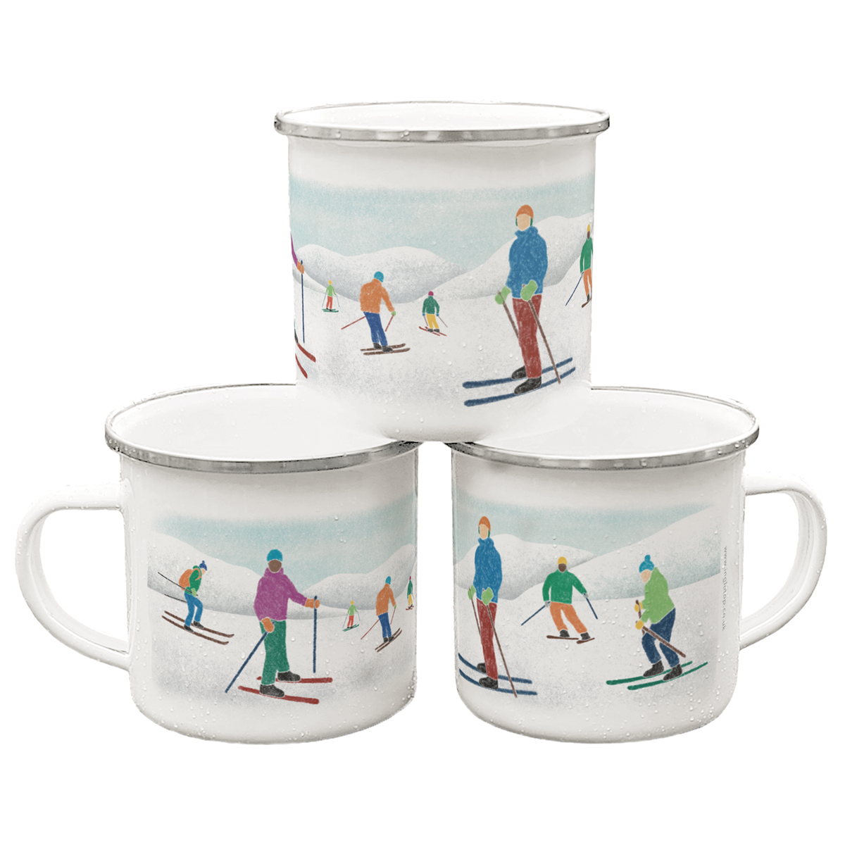 Skiing Enamel Mug