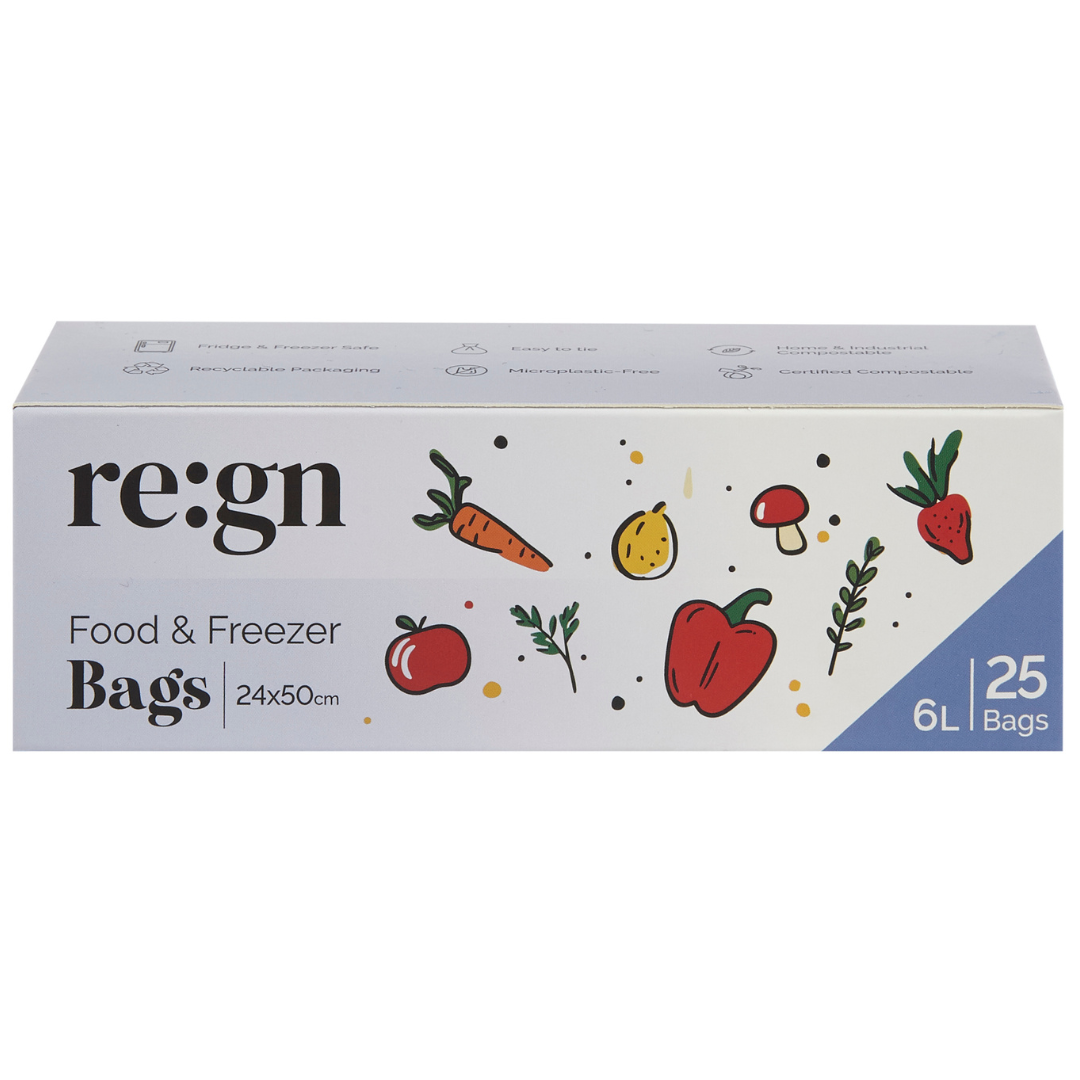 Compostable & Biodegradable 6L Food and Freezer Bags - 25