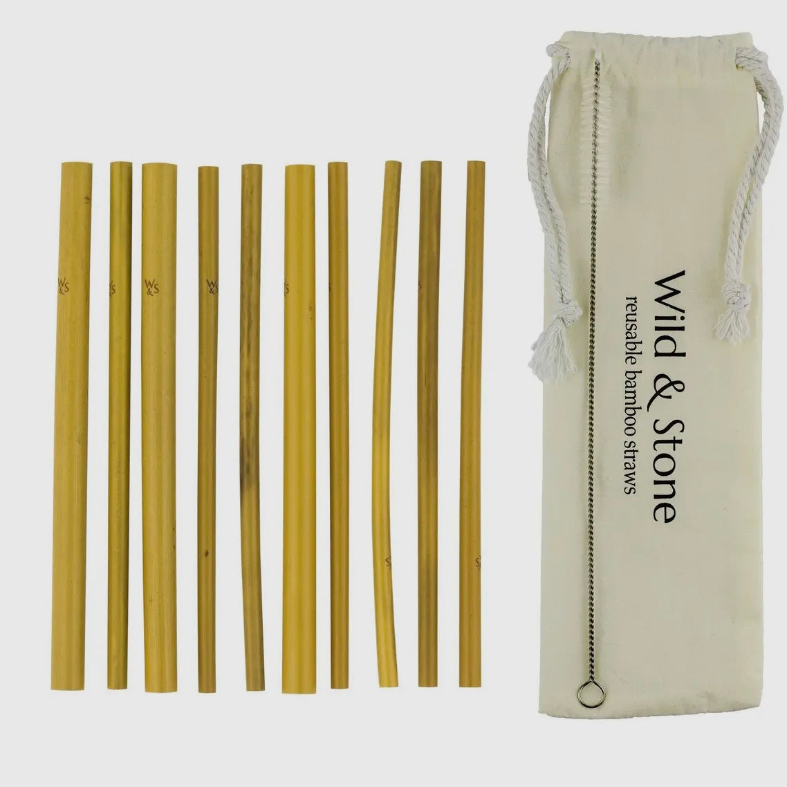 Reusable Bamboo Straws, Pack of 10