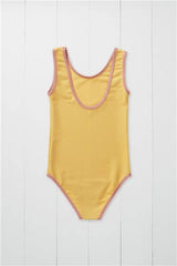 Ochre Ribbed Kids Swimsuit