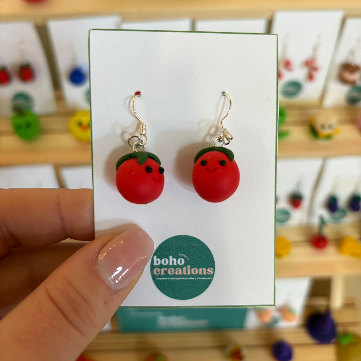 Boho Creations Tomatoes Handmade Earrings