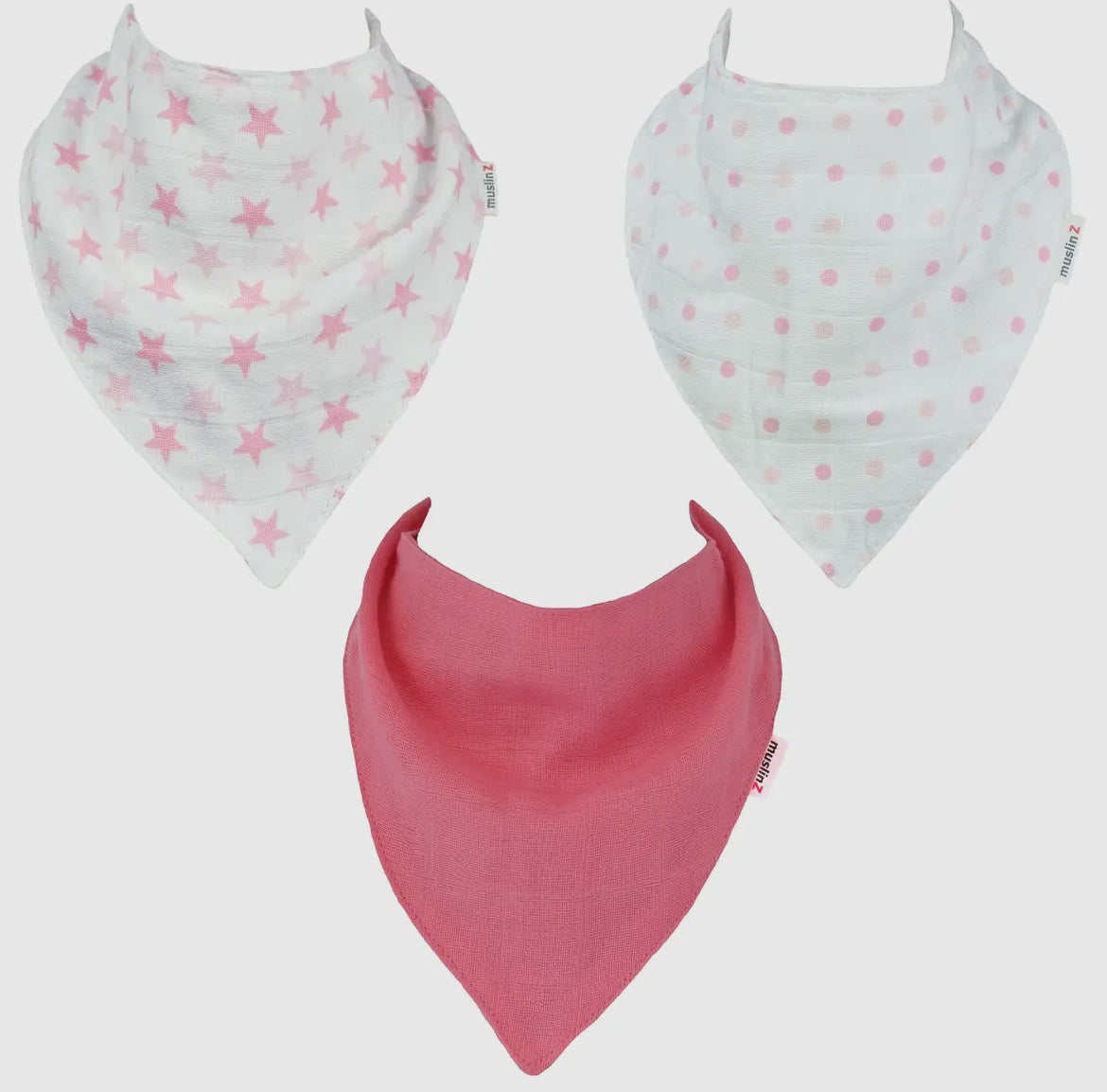 Muslinz 3pk Cotton Dribble Bibs